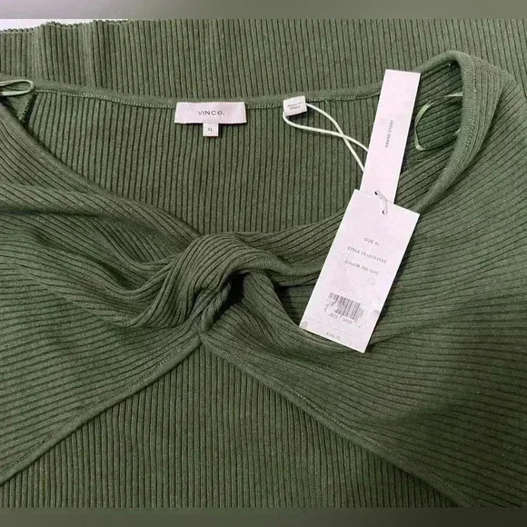 Vince Ribbed Twist Dress in Green (Size XL) NWT - Picture 6 of 8